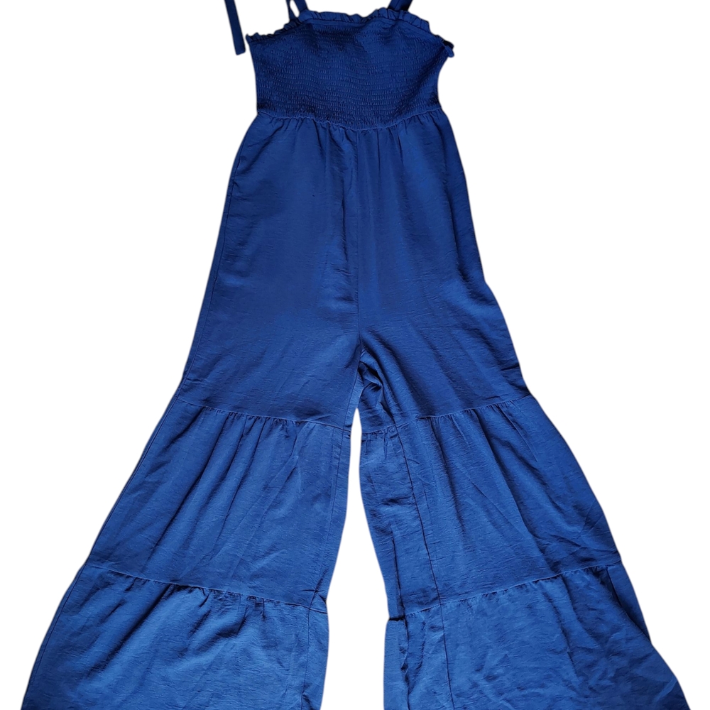 SHEIN Royal Blue Wide Leg Jumpsuit with Spaghetti Straps